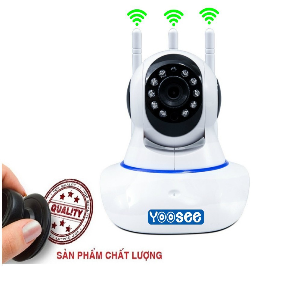 k89 Camera IP Wifi Yoosee 3 Râu HD720P 10 đèn hồng ngoại đàm thoại 2 chiều (Trắng) + Kèm thẻ nhớ Yoosee/NTC U3 32GB 1