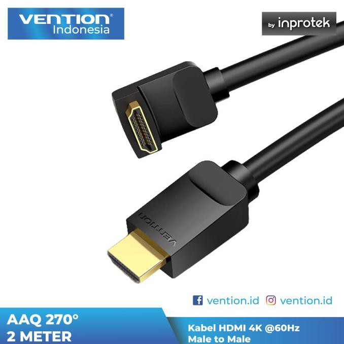 Vention Dây Cáp 2m Hdmi V2.0 90 / 270 Độ 4k Tốc Độ Cao 270 Độ Aaq | BigBuy360 - bigbuy360.vn