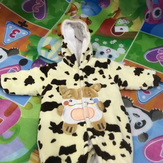 Thanh lý bộ body bò sữa lót lông cho bé sz 9-12m