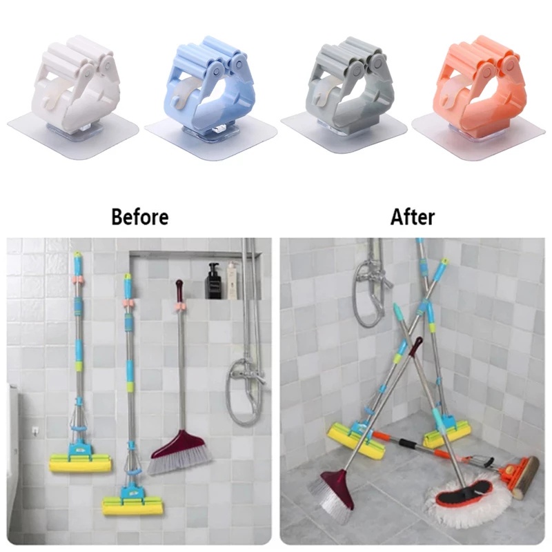 Móc kẹp giữ chổi lau nhà gắn tường tiện lợi