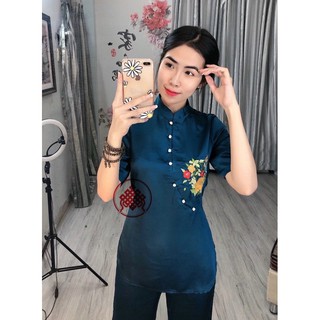 Đồ Lam Đi Chùa# Sẫm Vải Lụa Cao Cấp