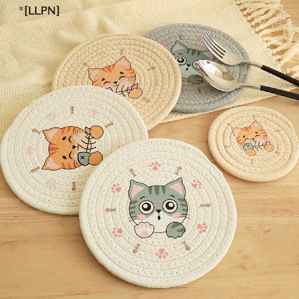 Tấm Lót Bàn Ăn Cách Nhiệt Hình Mèo Dễ Thương Trang Trí Nhà Cửa