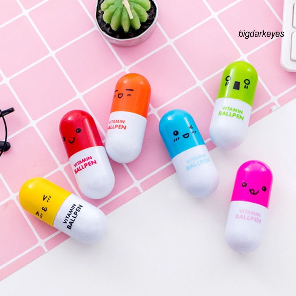 Bút Bi Hình Viên Thuốc Hoạt Hình Dễ Thương Có Thể Thu Gọn Tiện Dụng Cho Học Sinh/Văn Phòng