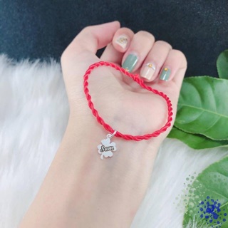 🍀Dây chỉ đỏ mix cỏ 3 lá may mắn- khắc tên🍀