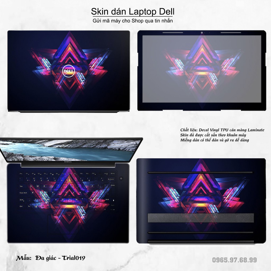 Skin dán Laptop Dell in hình Đa giác _nhiều mẫu 4 (inbox mã máy cho Shop)