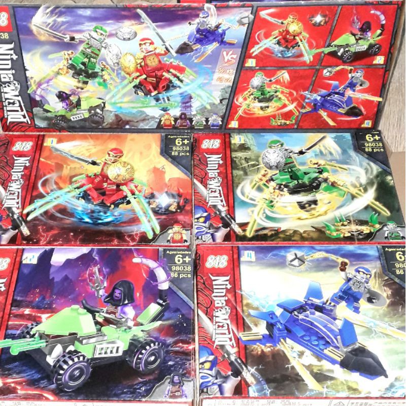 Lắp ráp 1 hộp LegoNinja lốc xoáy 98038 có trên 85 chi tiết bằng nhựa