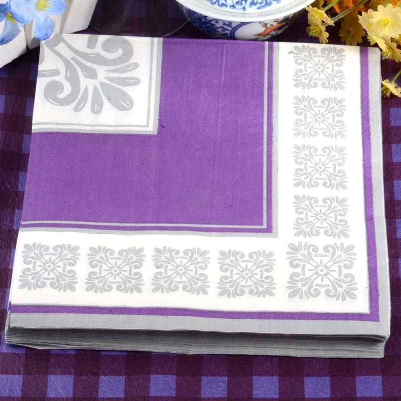 Khăn ăn trải màn màu tím dùng một lần