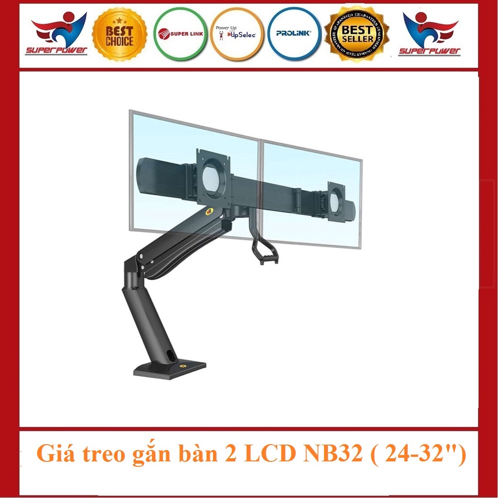 Khung treo tivi- Khung treo màn hình - Giá treo gắn bàn 2 LCD NB32 ( 24-32")