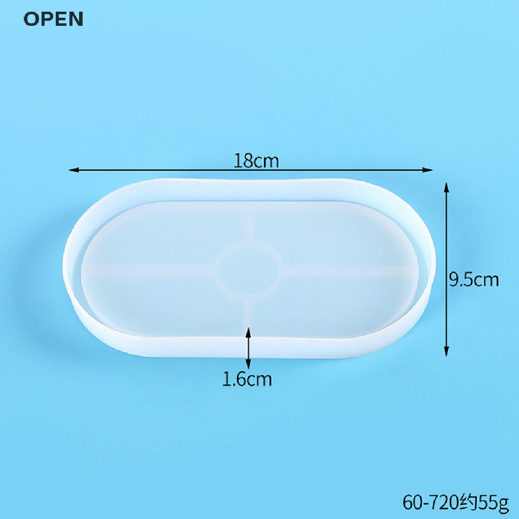 Khuôn Silicon Hình Oval Làm Đế Lót Ly Bằng Resin Epoxy / Đất Sét DIY Giá Đỡ