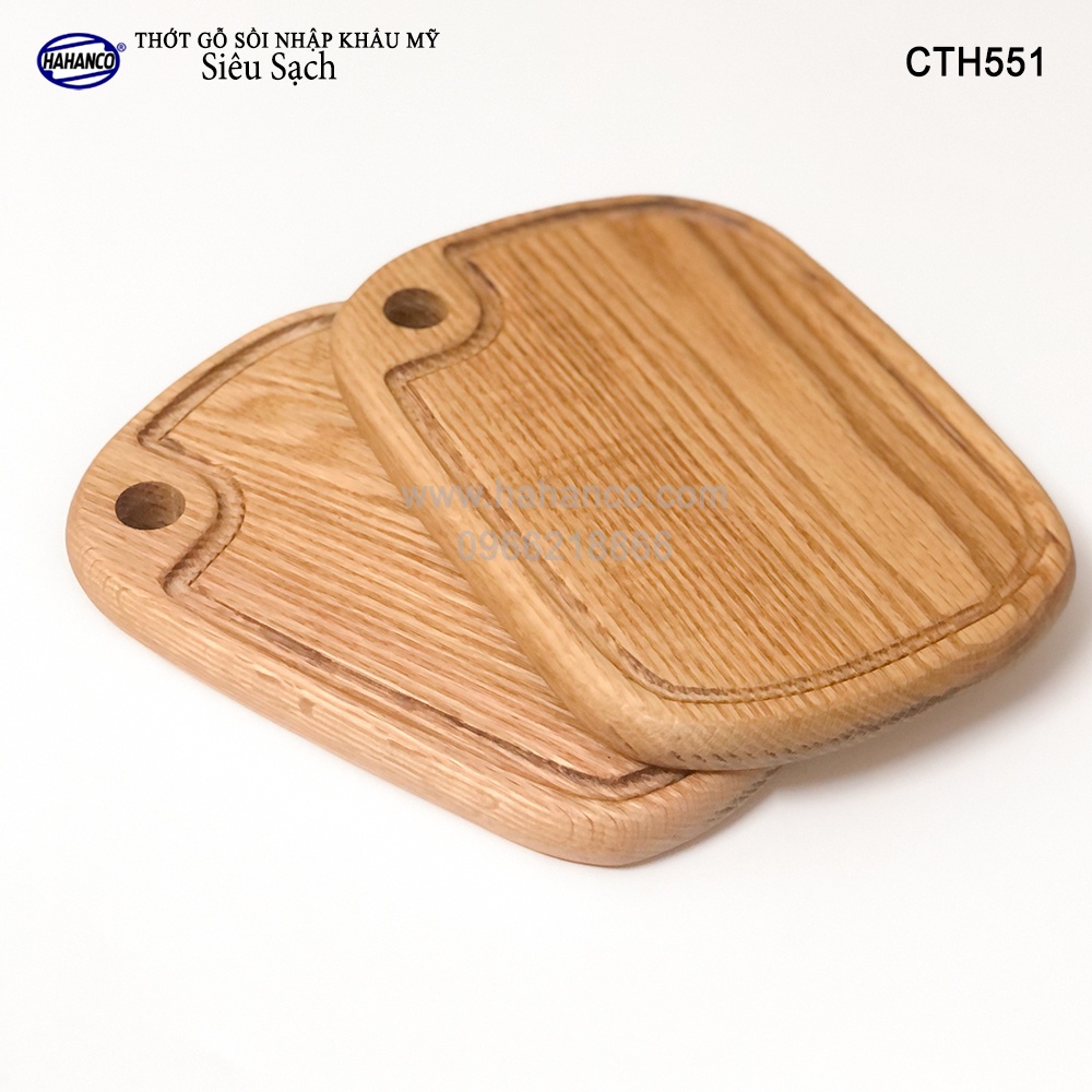 Thớt nhỏ gỗ Sồi Mỹ - khay bánh mì/trái cây/ bít tết/ pizza/ phụ kiện chụp ảnh - CTH551