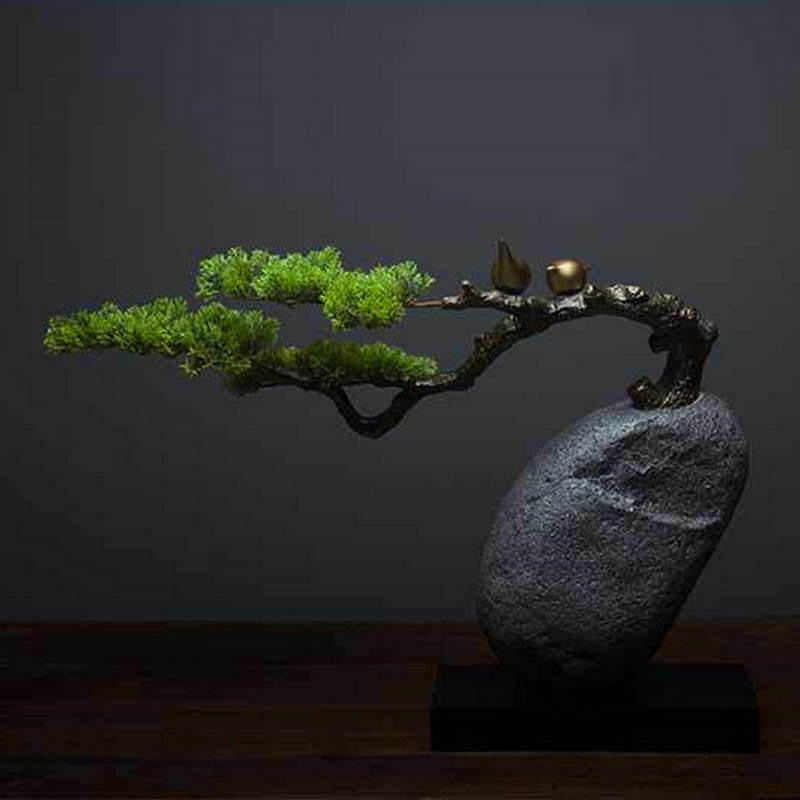 MỘC THẠCH , MÔ HÌNH CÂY MỌC TRÊN ĐÁ NGHỆ THUẬT TRÀ ĐẠO TRANG TRÍ NHÀ CỬA TIMEDECOR