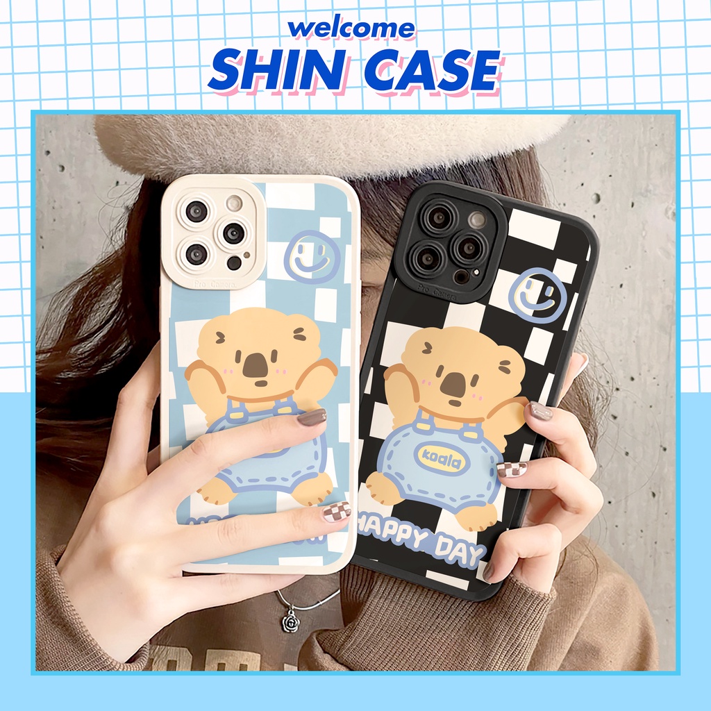 Ốp lưng iphone Gấu Koala cạnh vuông 6/6plus/6s/6splus/7/7plus/8/8plus/x/xs/11/12/13/14/pro/max/promax/plus/shin/case