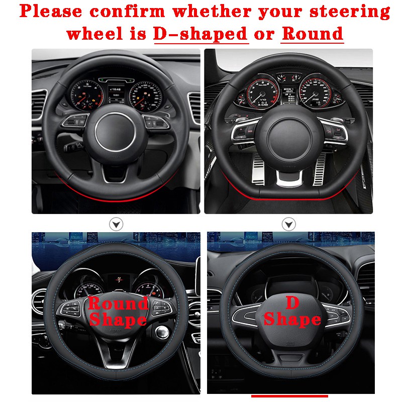 Vỏ Bọc Vô Lăng Xe Hơi Bằng Da Thoáng Khí 38cm Cho hyundai elantra grand starex santafe sonata tucson getz matrix