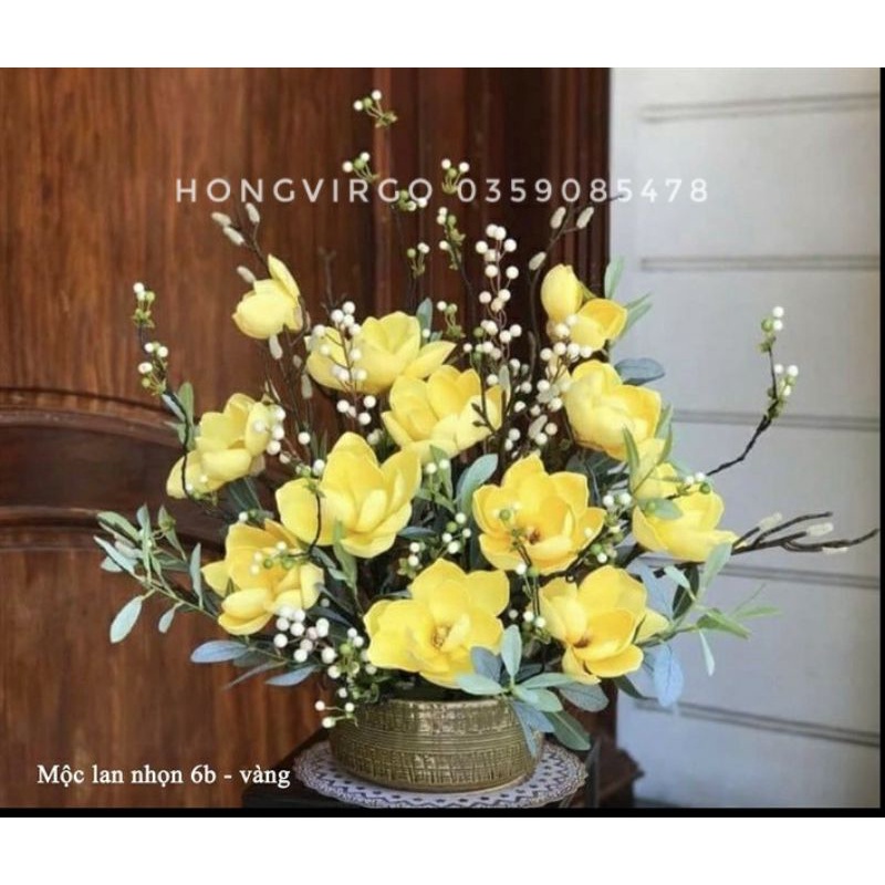 🌺 Hoa Mộc Lan Giả 6 bông cành Dài 120cm - HÀNG CAO CẤP