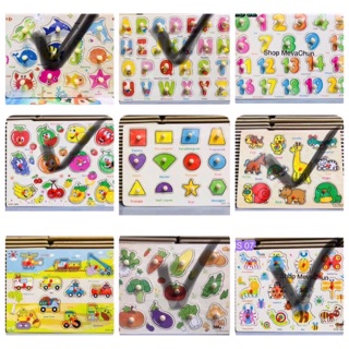 Combo 6 bảng CHỮ CÁ QUẢ HƯƠU CÀ TÍM CÔN TRÙNG