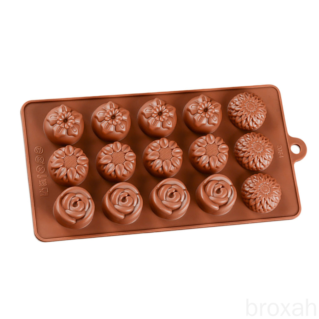 Khuôn Silicone Làm Đá 15 Ô Hình Bông Hoa