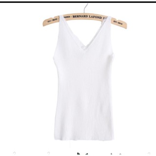 [niceshop1] Áo len trắng 2 dây phối ren