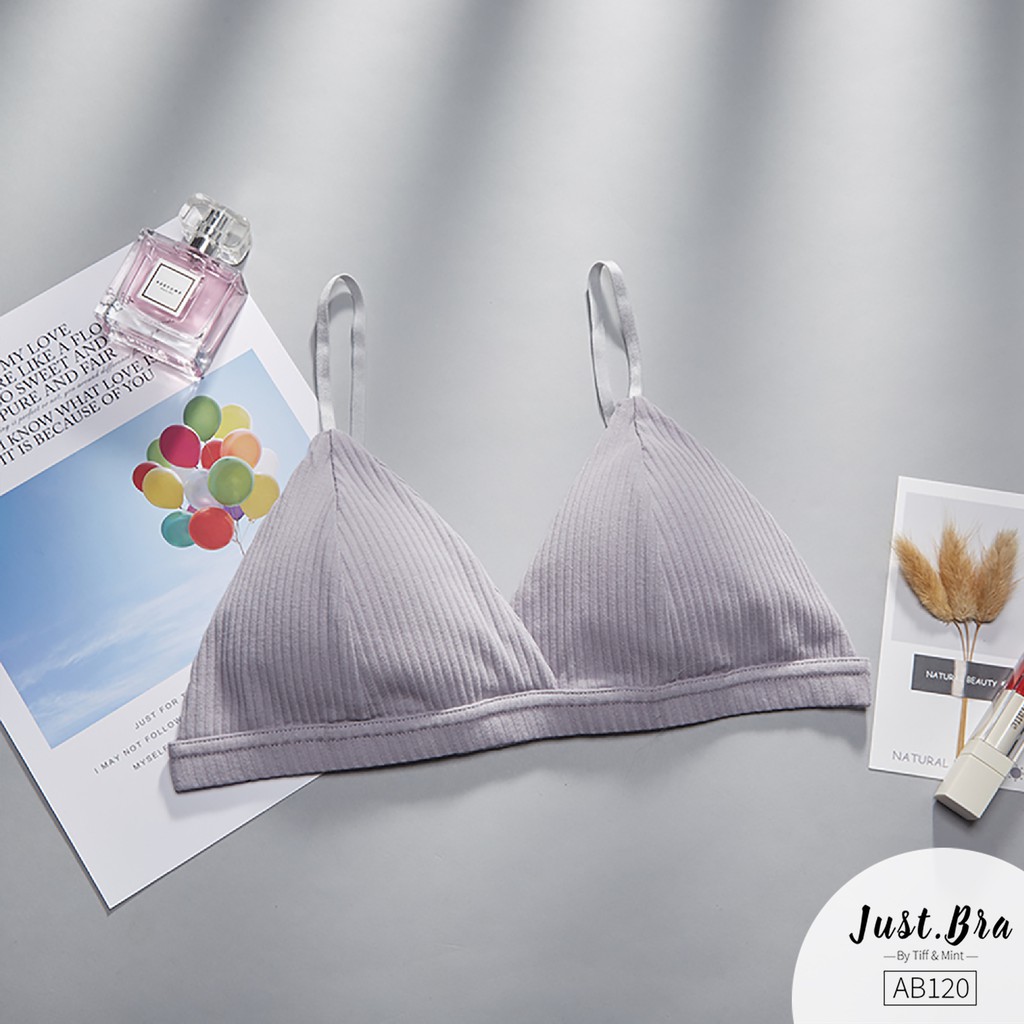 Áo ngực Just Bra cotton thun gân mút mỏng AB120 | BigBuy360 - bigbuy360.vn