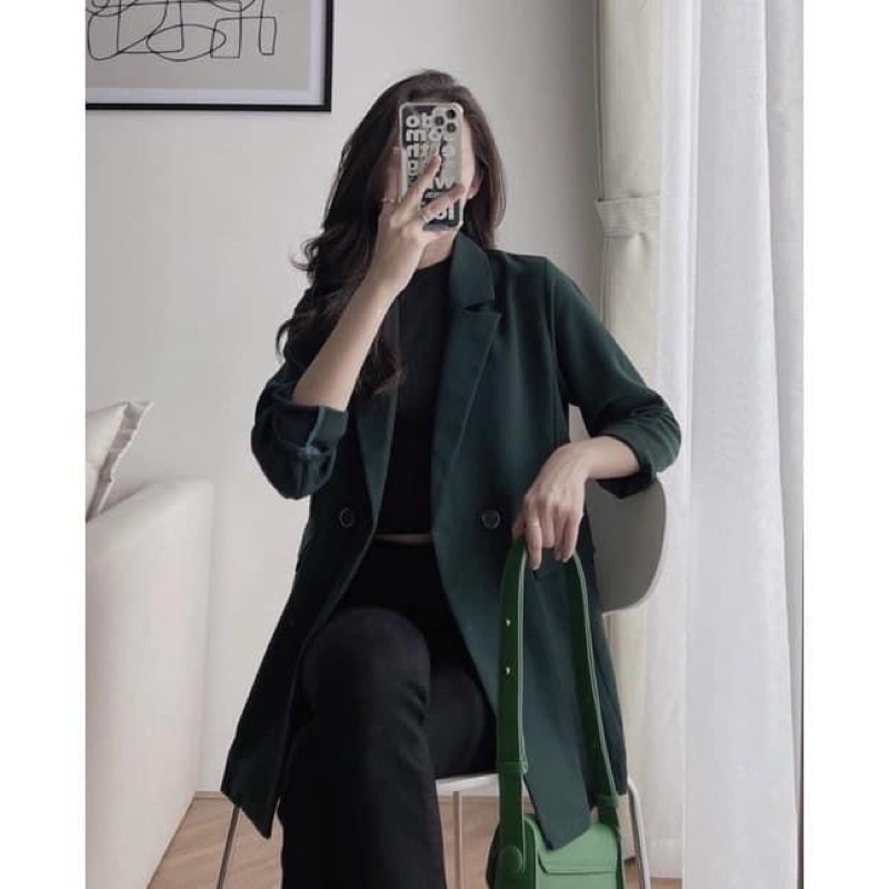 Áo Blazer 1 lớp dáng dài 1 cúc mẫu mới Hàn Quốc | BigBuy360 - bigbuy360.vn
