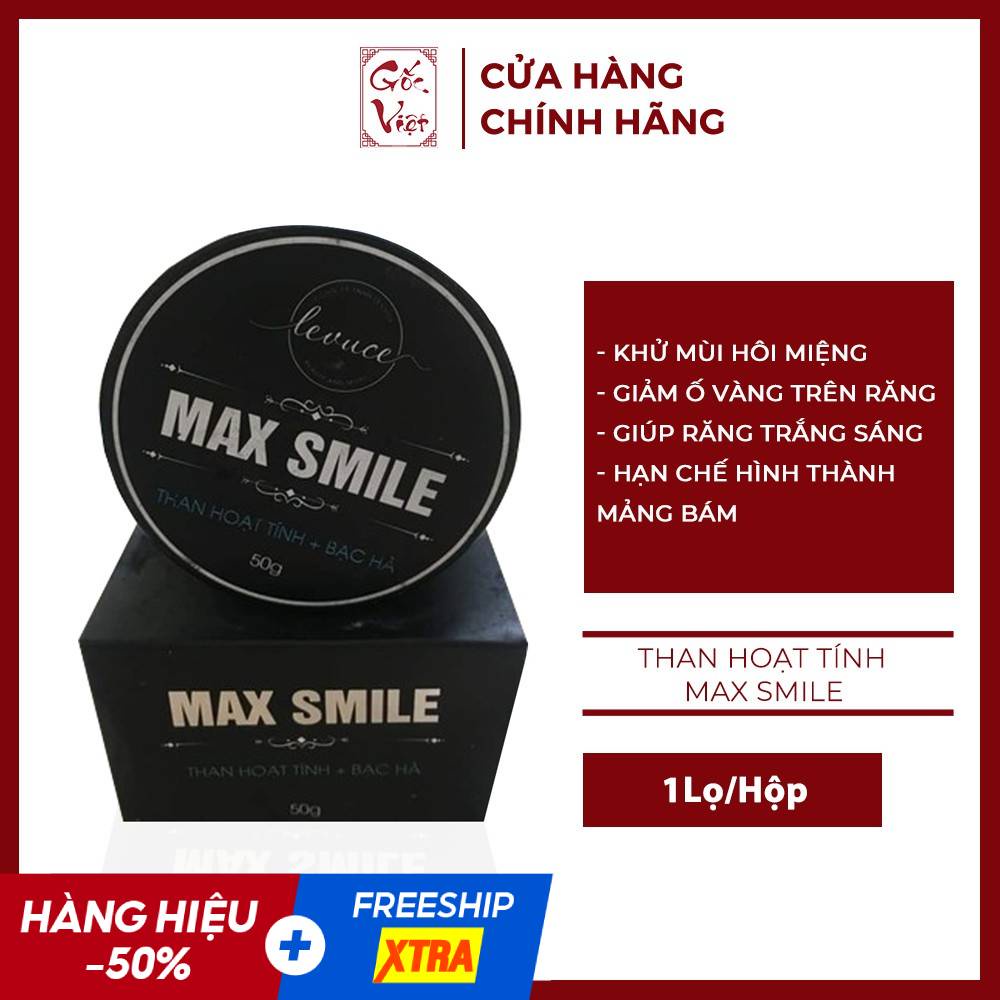 Than Hoạt Tính Trắng Răng MAX Smile Khử Mùi Hôi Miệng Giảm Ố Vàng