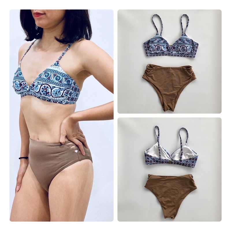 [Nhiều Kiểu] Bikini Hai Mảnh Cạp Cao Áo Có Mút Nâng Ngực Hàng Xuất Xịn