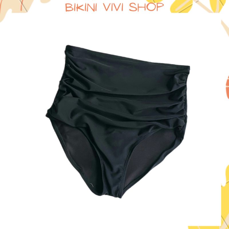 Quần Bơi Nữ, Quần Bikini Lẻ Cạp Cao Có Dún Che Bụng