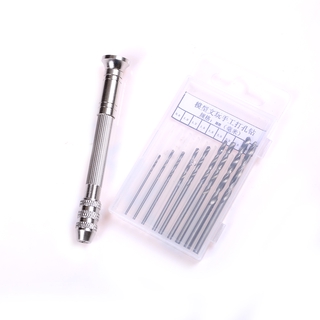 Máy khoan cầm tay mini với 10 mũi khoan xoắn