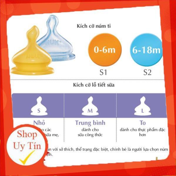 [Chính hãng có tem phân phối] Bình Sữa NUK Premium Choice+ Thủy Tinh 120ml, 240ml Núm Ti S1 - M