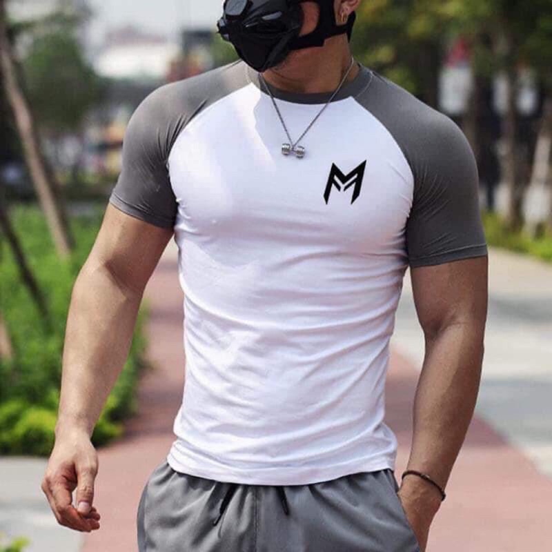 [Mã TOPMAY giảm đến 25k đơn 150k] Áo Thun Thể Thao Nam, Áo Tập Gym Form Ôm Body Tay Phối Cực Chất | BigBuy360 - bigbuy360.vn