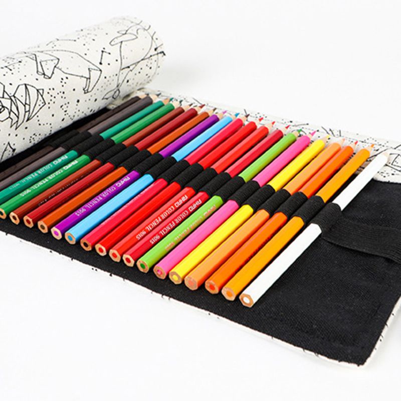 Túi Cuộn Đựng Bút 12 24 36 48 72 Lỗ Bằng Vải Canvas