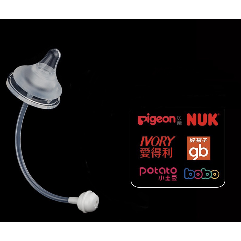 ￼Núm ti kèm van chống sặc thay thế cho bình sữa cổ rộng bú mọi tư thế cho bé như Pigeon, Toom, Lansioh, Gb