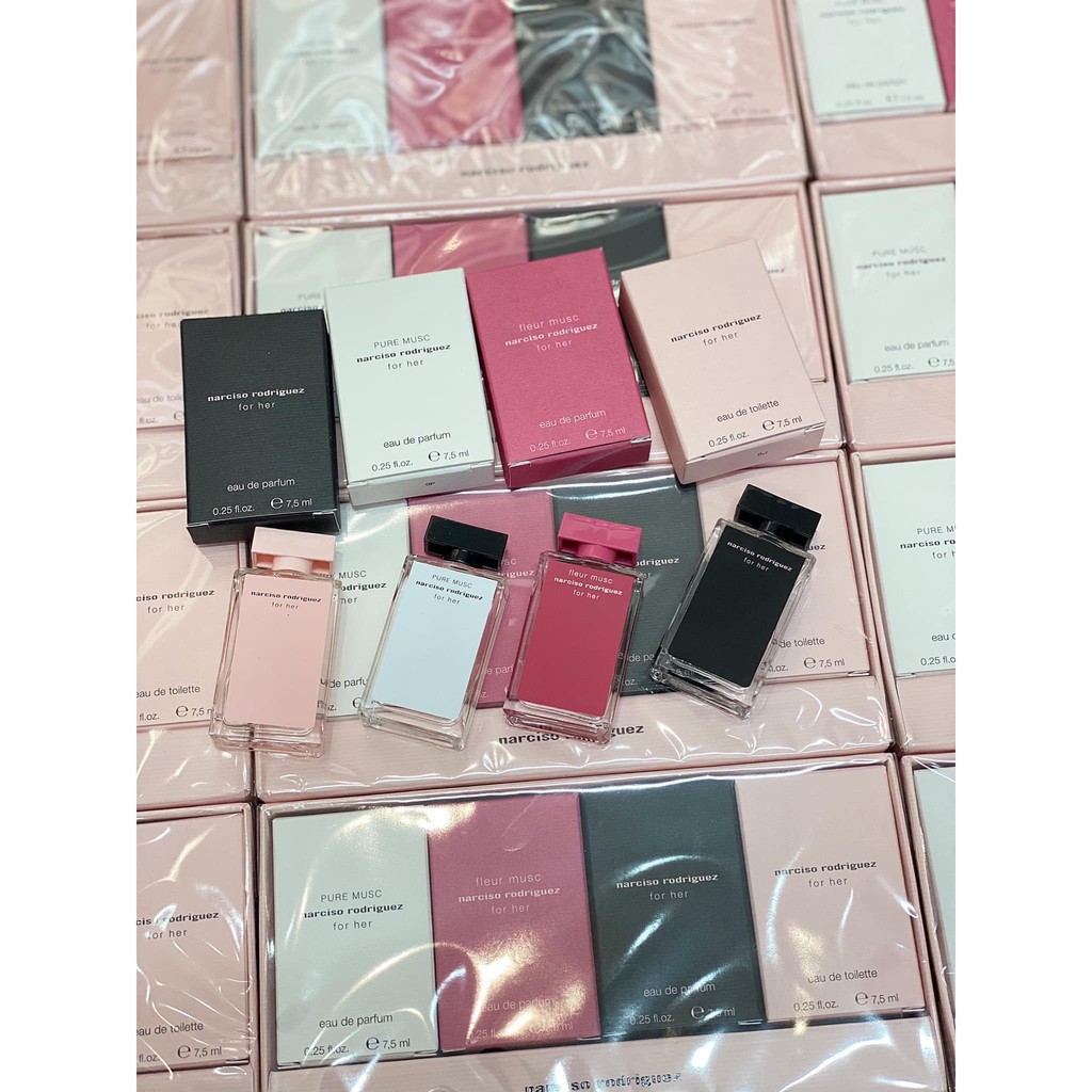 SET nước hoa Narciso Rodriguez For Her Mini 4 chai