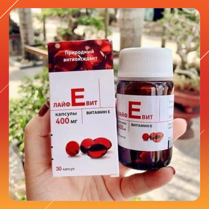 Viên uống Vitamin E đỏ nga 400mg 30 viên [CHÍNH HÃNG_DATE 2023] đẹp da, chống láo hóa, tốt cho mắt