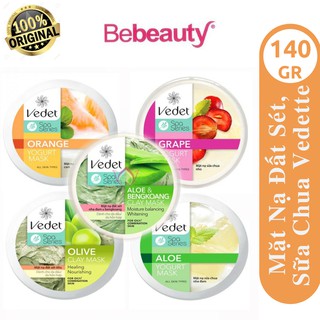 Mặt Nạ Đất Sét, Sữa Chua Giúp Làm Sạch, Dưỡng Da, Sáng Mịn C Vedette Mask (Hũ 120ml & 140g)