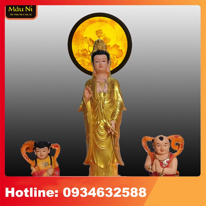 Sx - ĐÈN THỜ hào quang MÂU NI  in trúc chỉ, khung sắt, Đường kính 30cm (đặt tượng thờ