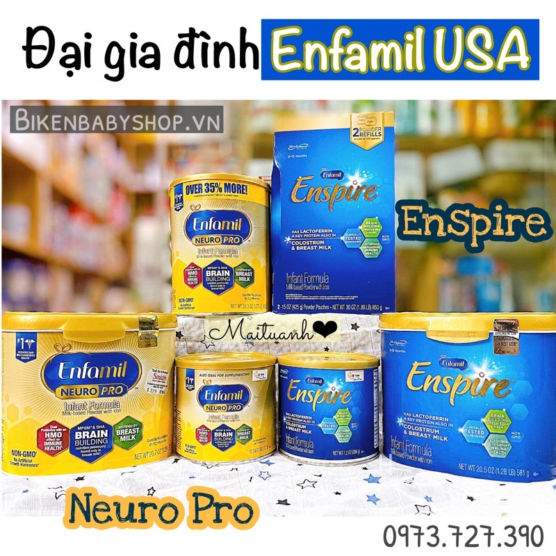 Sữa bột Enfamil Neuro Pro cho bé từ 0-12 tháng size 227gr-587gr-802gr