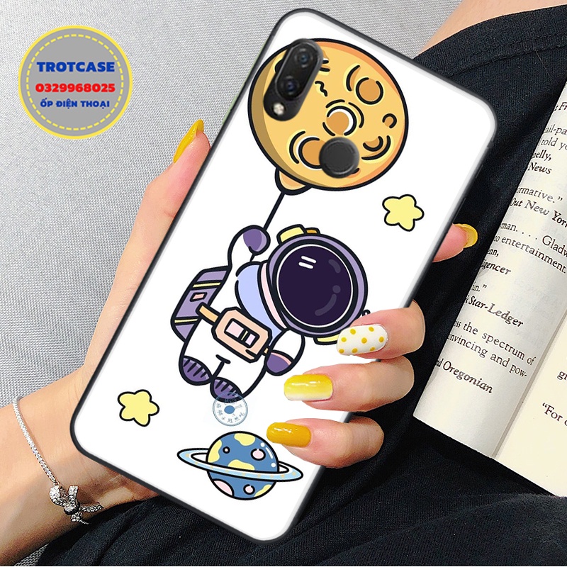 Ốp lưng điện thoại Huawei Nova 2i - Nova 3i - Nova 3e - in hình phi hành gia vũ trụ màu đen và trắng đẹp