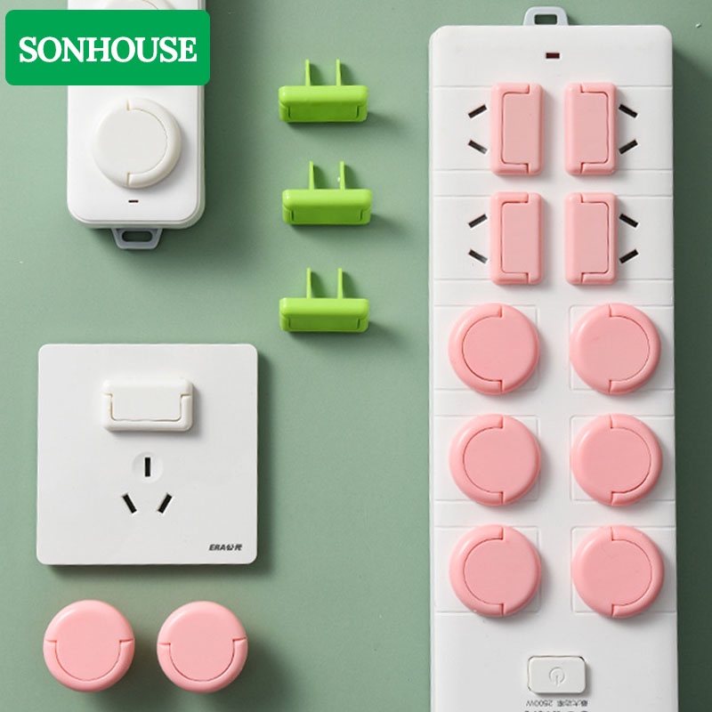 Nút Bịt Ổ Điện An Toàn Cho Bé Có Quai Kéo SONHOUSE – Loại 2 Chân và 3 Chân