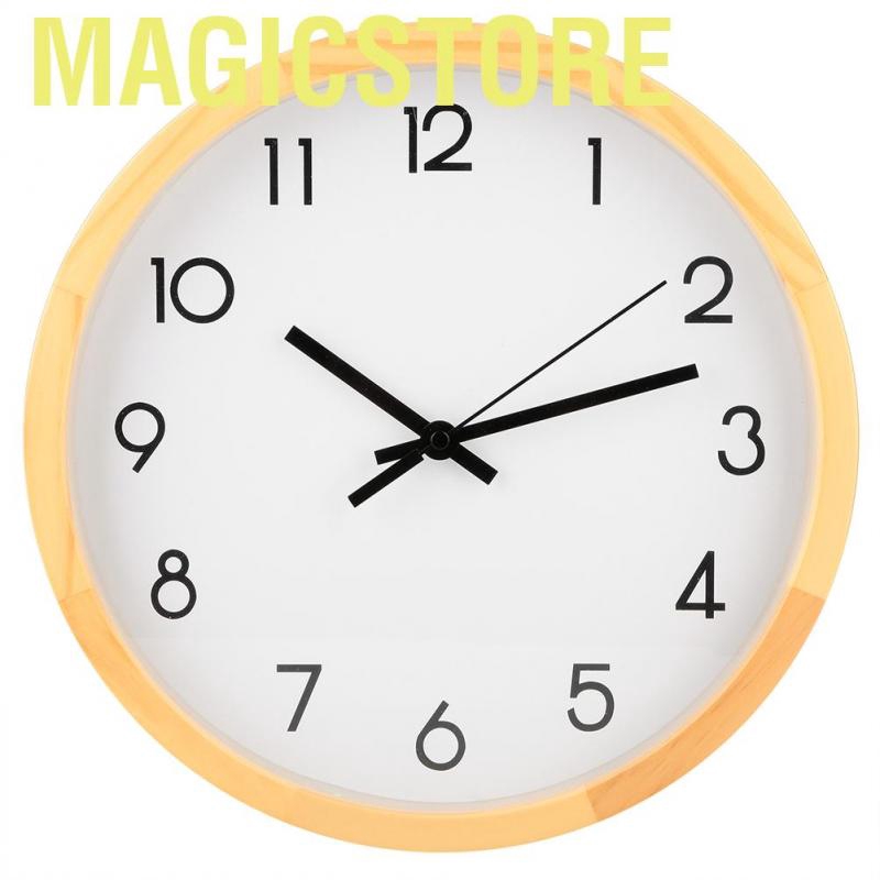 Magicstore Simple Silent Solid Wood Wall Big Watch Hanging Clock Home Office Bedroom