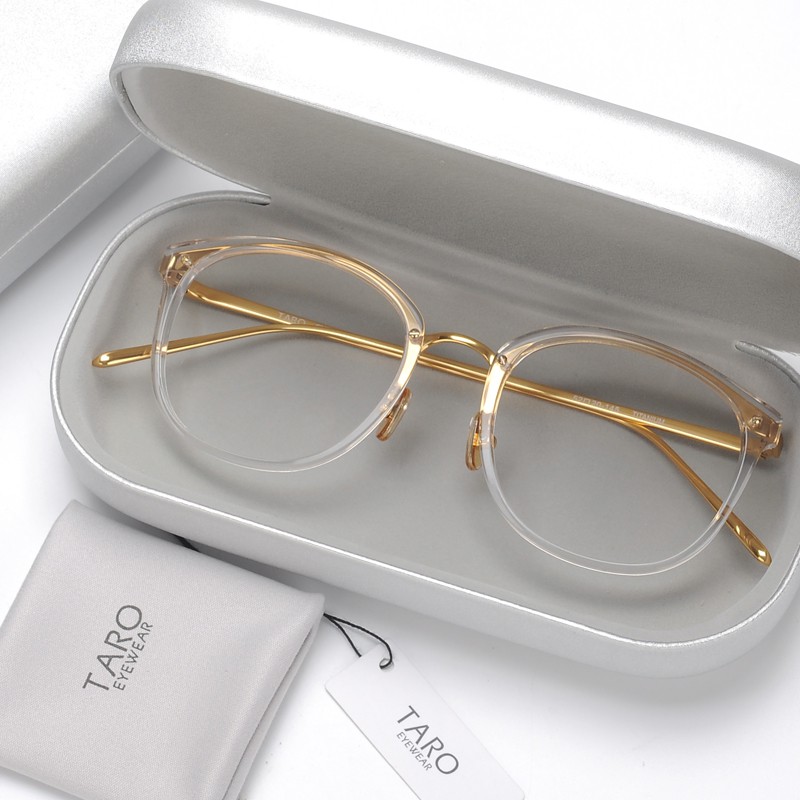 Gọng kính cận nam nữ # Thanh lý lỗi nhẹ NXS # Hàn Quốc kim loại gọng tròn Titan vàng thời trang