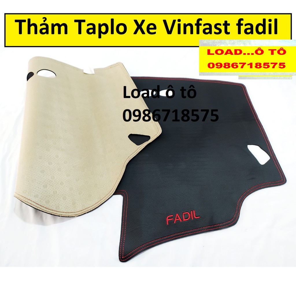 Thảm Chống Nắng Taplo Xe Vinfast Fadil Mẫu Da Vân Carbon Cao Cấp Có Chữ Fadil