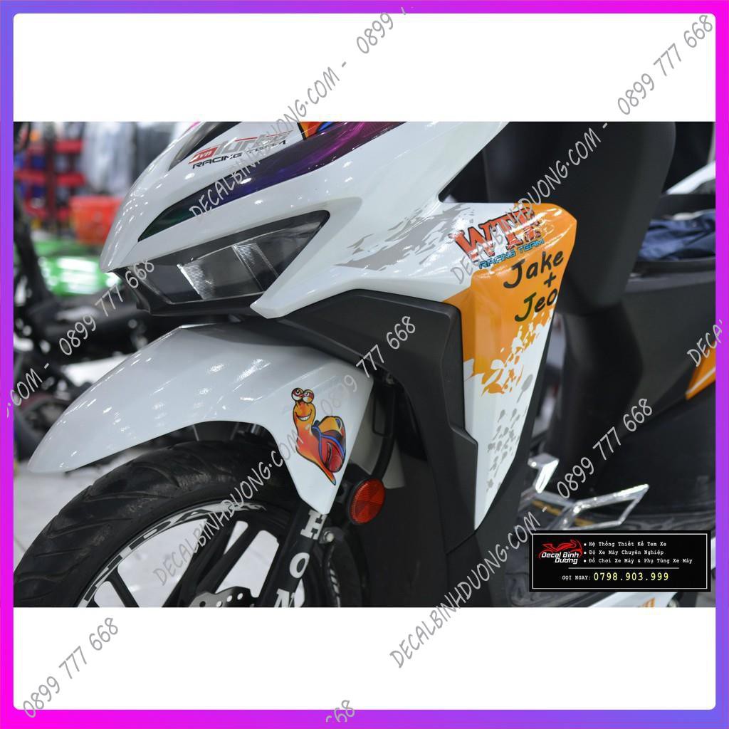 Tem Trùm - Rời Vario 125/150 Bé Ốc Sên Racing Cam Trắng