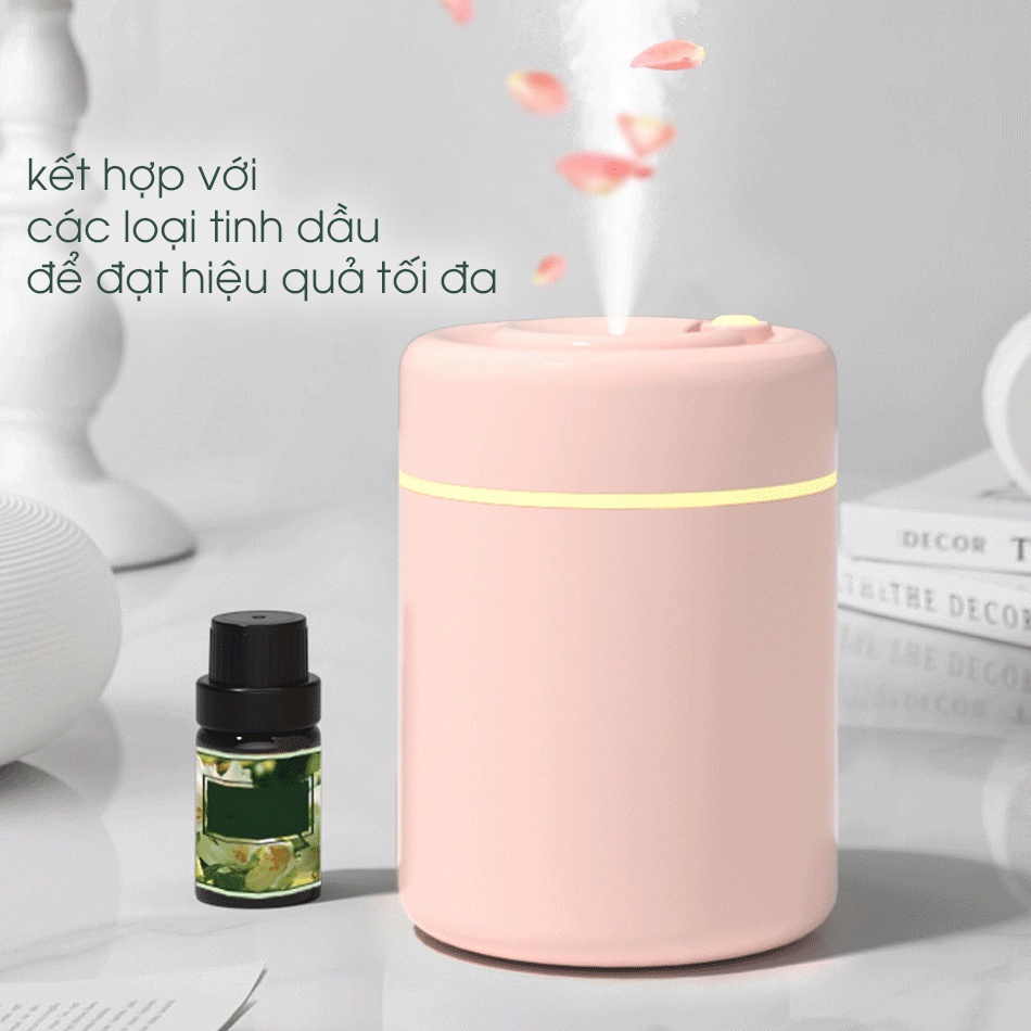 Máy xông tinh dầu mini phun sương tạo ẩm khuếch tán tinh dầu khử khuẩn tỏa hương thơm mát dung tích 180ml