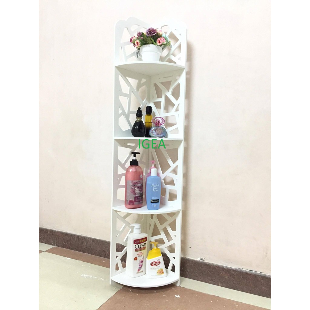 Kệ nhà tắm họa tiết mắt lưới, kệ góc để phòng tắm chống nước - IG151