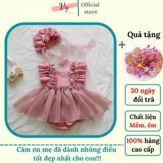 Đầm cho bé gái sơ sinh mùa hè. body váy bé gái kèm mũ, chất đẹp. váy cho bé sơ sinh 0 12 tháng. đầm đầy tháng cho bé
