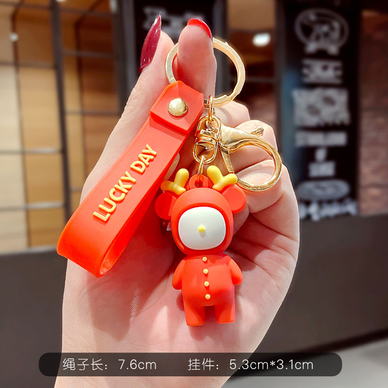 Móc khóa hoạt hình dễ thương nữ phiên bản Hàn Quốc người yêu hoạt hình móc khóa móc khóa người đàn ông nhỏ mặt dây chuyền chìa khóa mặt dây chuyền món quà nhỏ