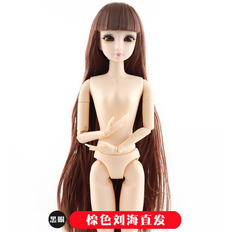 Búp Bê Công Chúa Tóc Dài 3D Thời Trang Tỉ Lệ 1 / 6 30cm