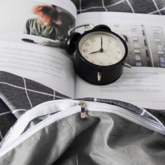 Bộ Chăn Ga Gối Cotton Poly Kẻ Dạ Nhập Khẩu