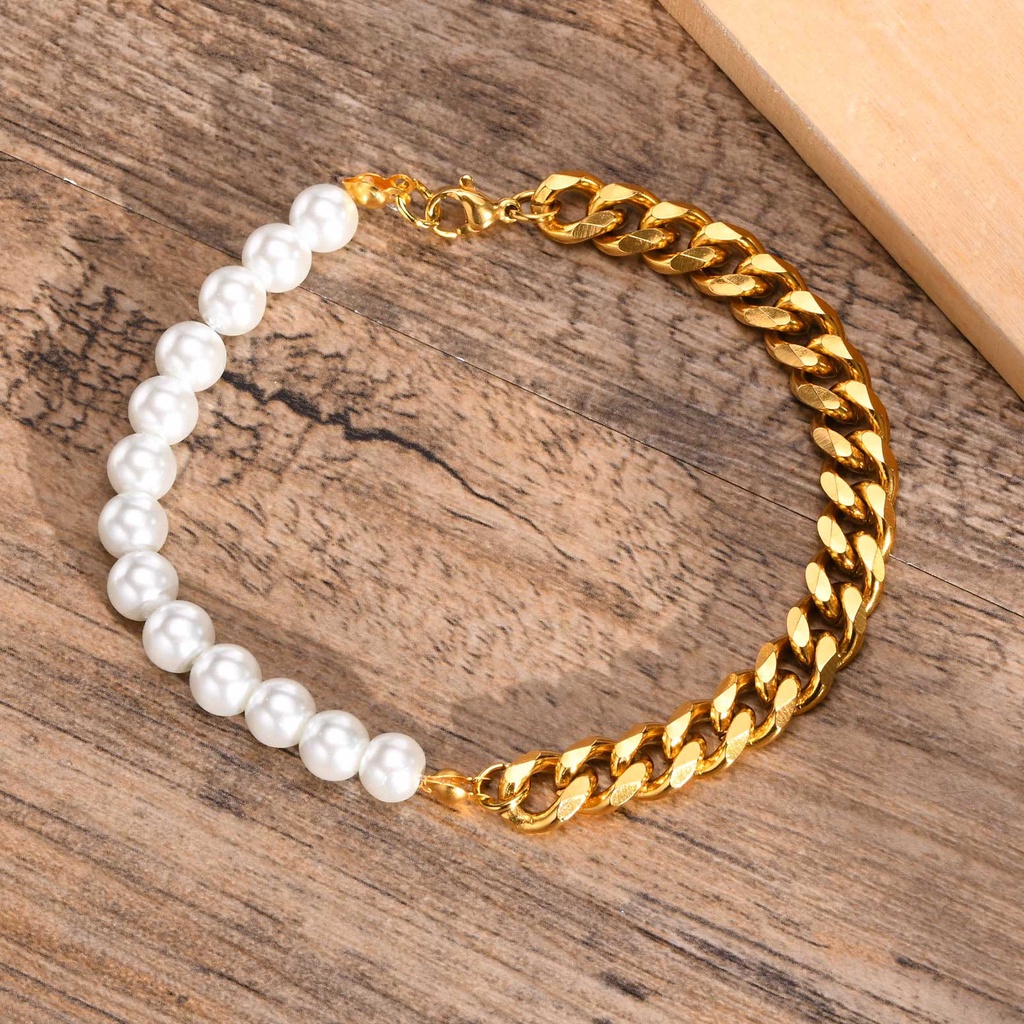 Vòng Tay Chuỗi Hạt Mạ Vàng/Bạc Cho Nam