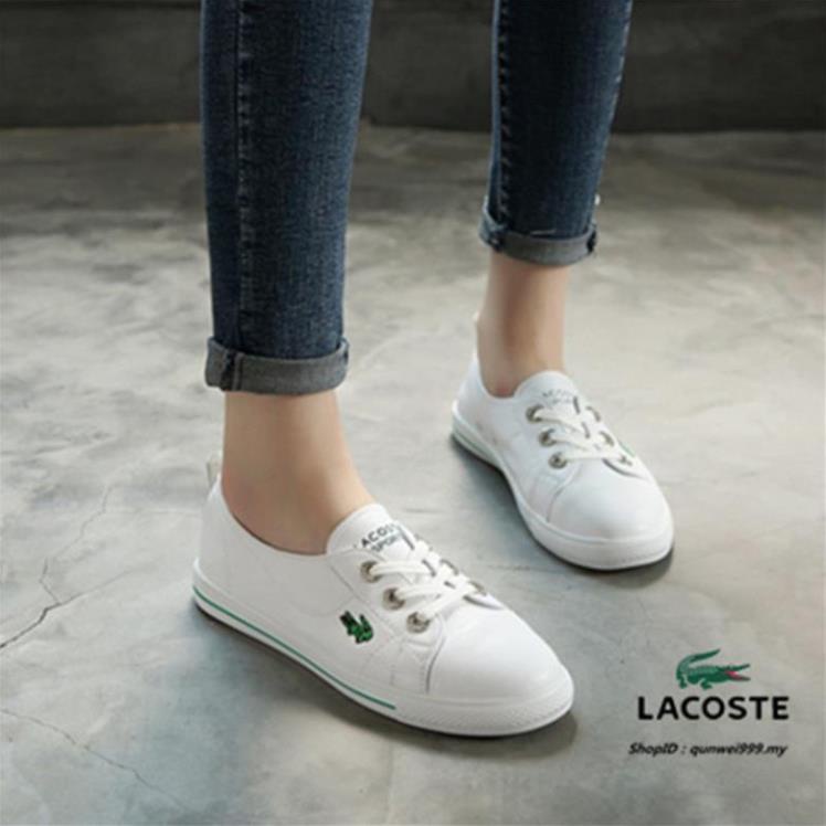🇪🇹 LACOSTE Giày Lười Da Đế Bằng Thoải Mái Thời Trang Cho Nữ EUr
